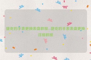 捷克豹手表更换表盘教程--捷克豹手表表盘更换详细教程