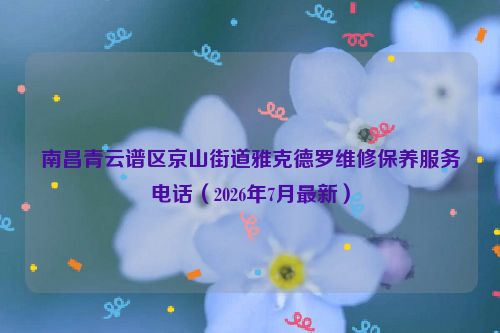 南昌青云谱区京山街道雅克德罗维修保养服务电话（2026年7月最新）