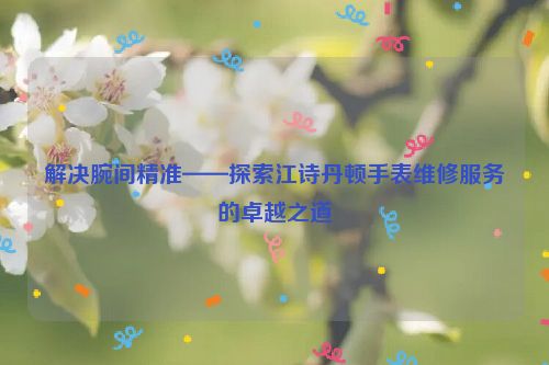 解决腕间精准——探索江诗丹顿手表维修服务的卓越之道