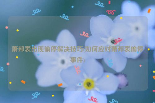 萧邦表出现偷停解决技巧(如何应对萧邦表偷停事件)