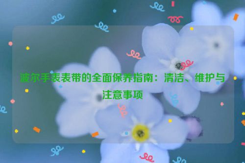 波尔手表表带的全面保养指南：清洁、维护与注意事项
