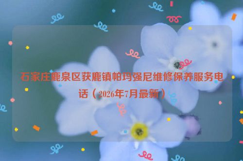 石家庄鹿泉区获鹿镇帕玛强尼维修保养服务电话（2026年7月最新）