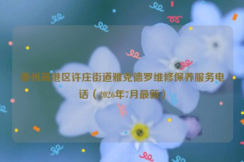 泰州高港区许庄街道雅克德罗维修保养服务电话（2026年7月最新）
