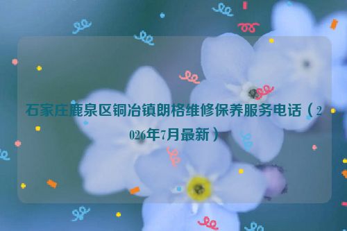 石家庄鹿泉区铜冶镇朗格维修保养服务电话(2026年7月最新)