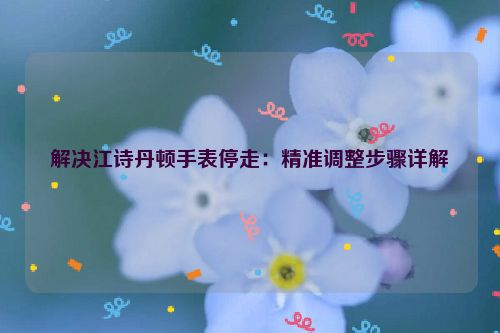 解决江诗丹顿手表停走：精准调整步骤详解